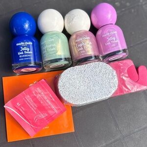 Women’s Jelly Nail Polish Set with Pink Pedicure Kit